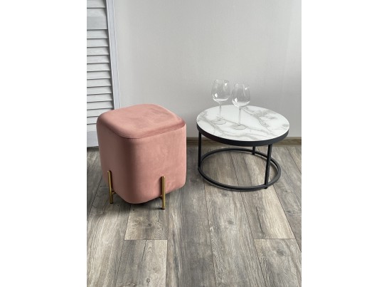 Пуф для гостиной ARES BLUVEL-52 PINK / GOLD 