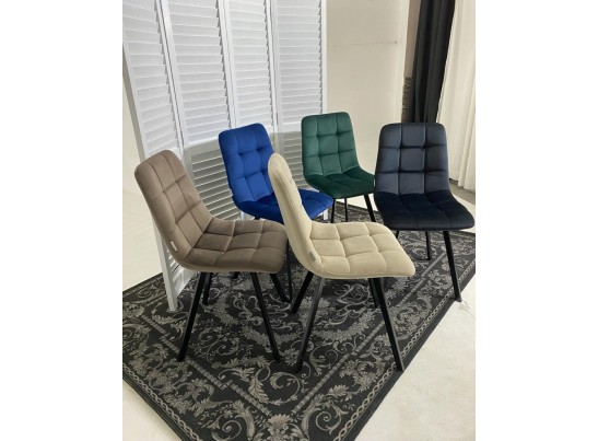 Стул CHILLI SQUARE BLUVEL-78 GREEN, велюр / черный каркас 