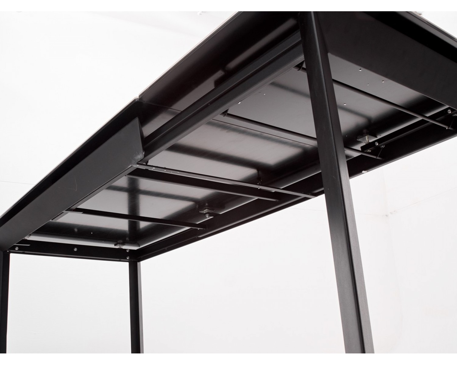Стол CREMONA 160 HIGH GLOSS STATUARIO Белый мрамор глянцевый, керамика/ черный каркас