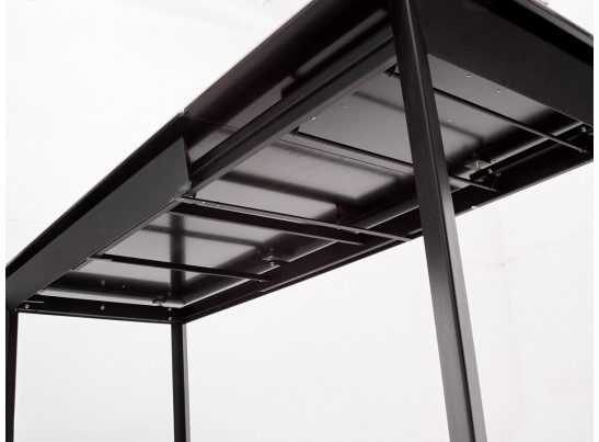 Стол CREMONA 160 HIGH GLOSS STATUARIO Белый мрамор глянцевый, керамика/ черный каркас 