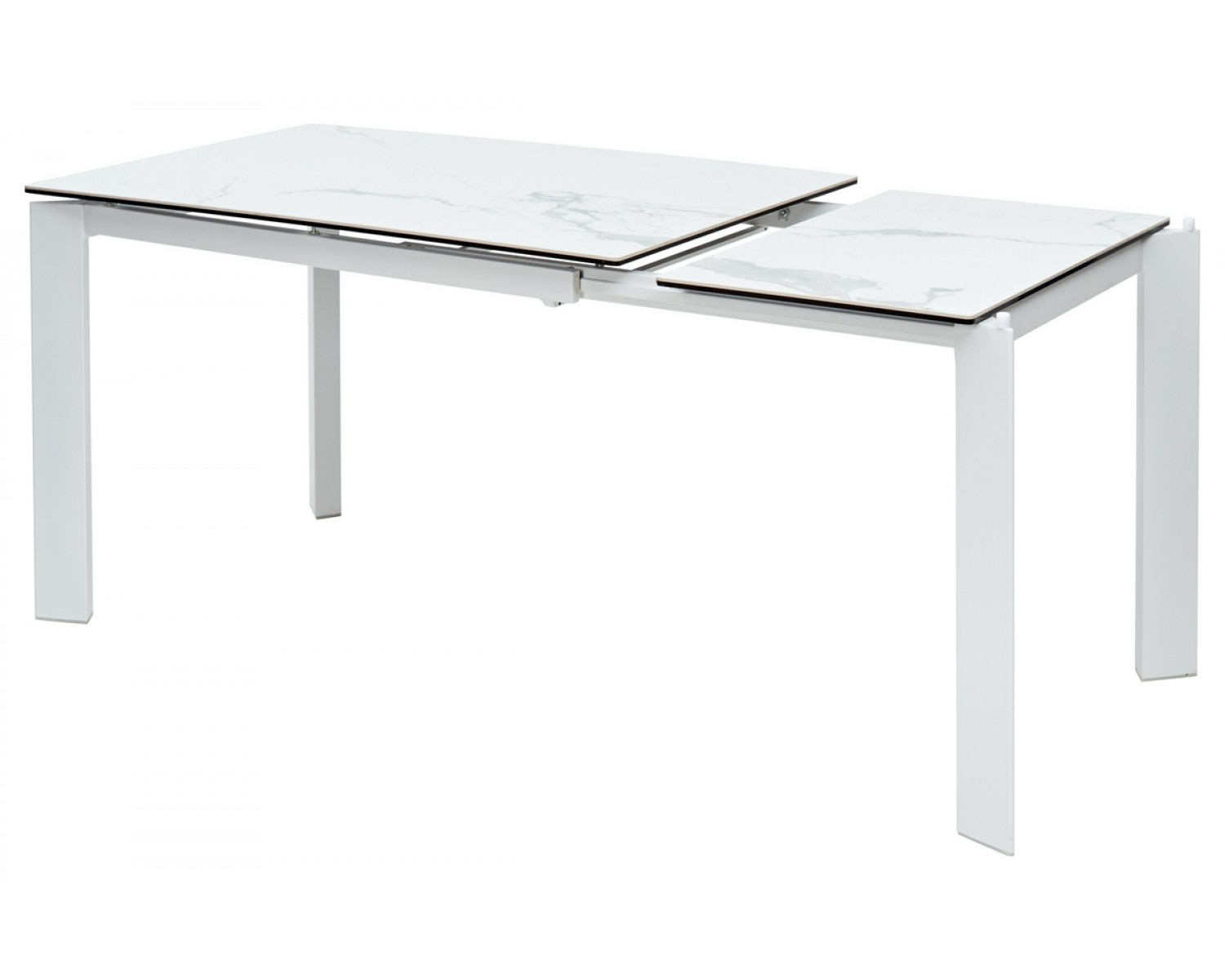Стол КОРНЕР (CORNER) 120 цвет БЕЛЫЙ МРАМОР (HIGH GLOSS STATUARIO) керамика, стекло/ БЕЛЫЙ, ®DISAUR