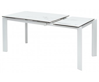 Стол КОРНЕР (CORNER) 120 цвет БЕЛЫЙ МРАМОР (HIGH GLOSS STATUARIO) керамика, стекло/ БЕЛЫЙ, ®DISAUR