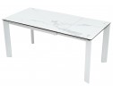 Стол КОРНЕР (CORNER) 120 цвет БЕЛЫЙ МРАМОР (HIGH GLOSS STATUARIO) керамика, стекло/ БЕЛЫЙ, ®DISAUR