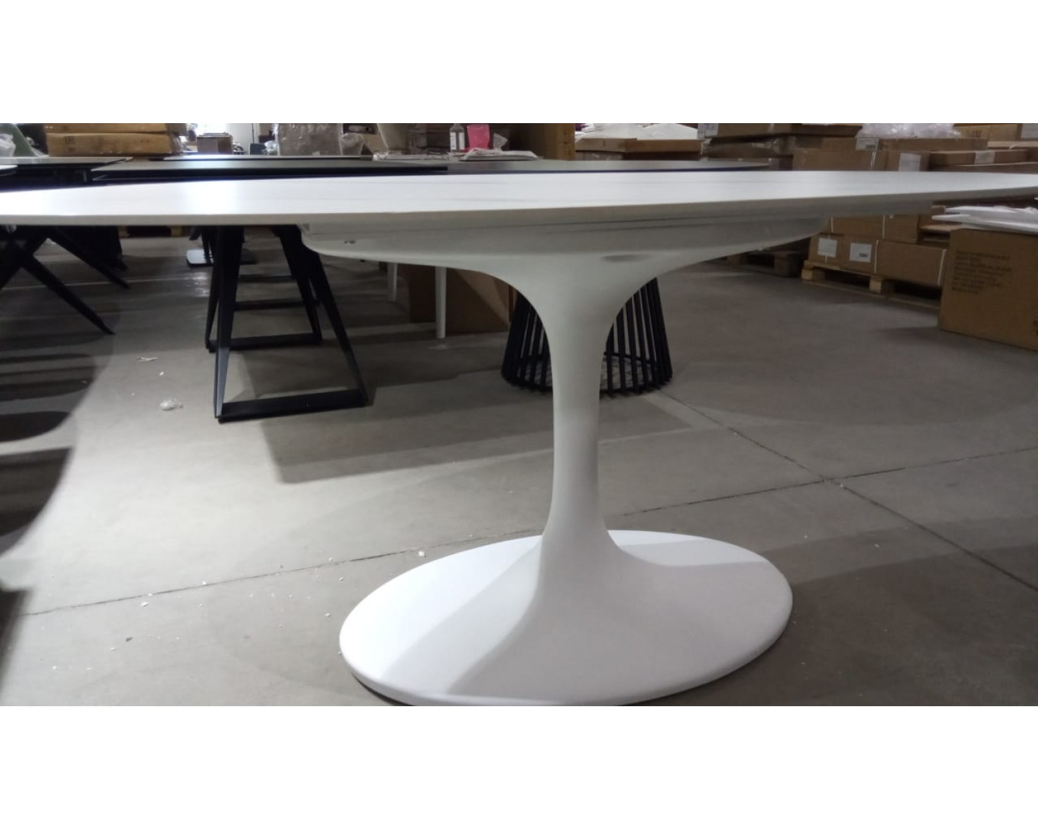 Стол AVOLA 180 MATT WHITE MARBLE SOLID CERAMIC / WHITE