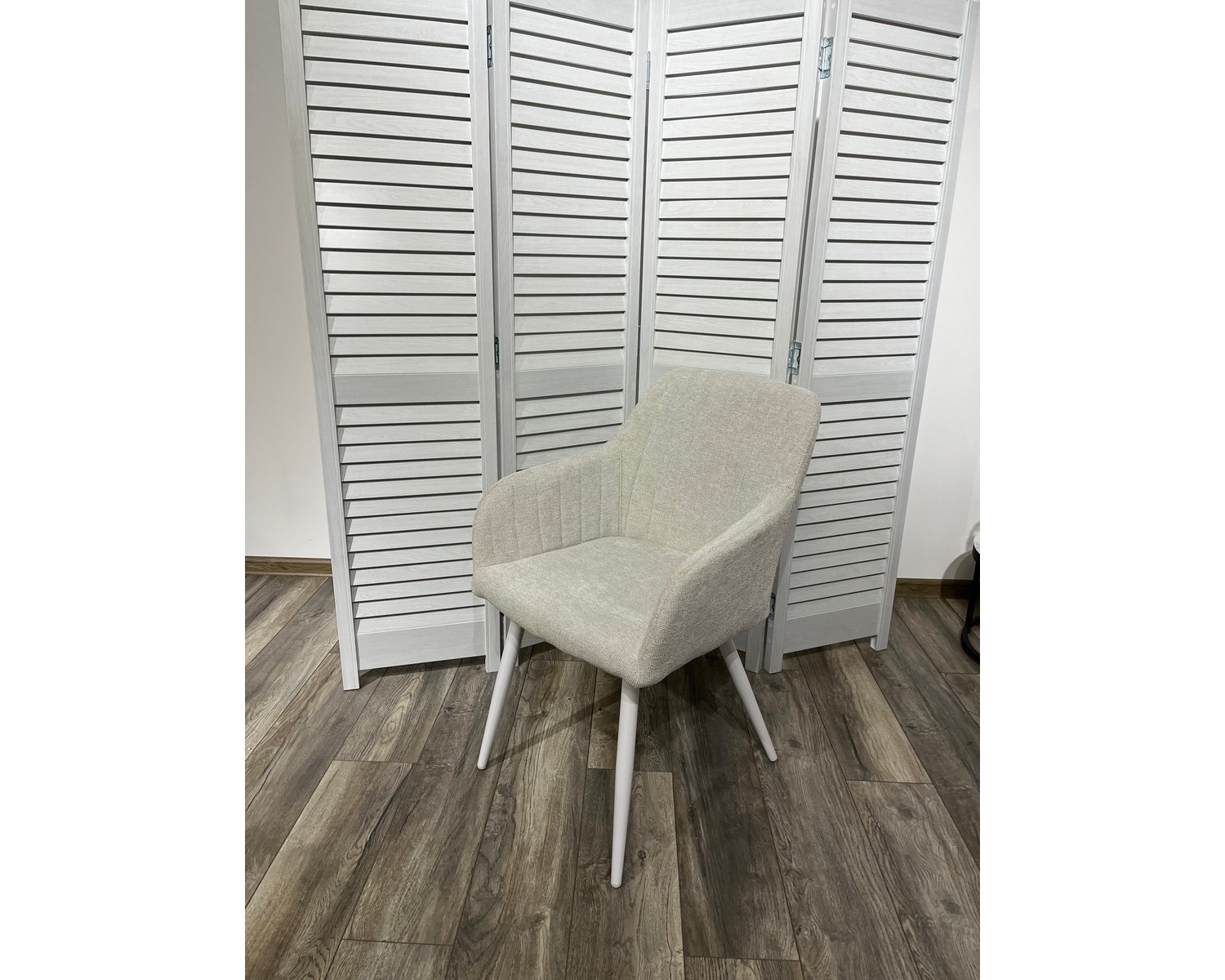 Стул BRANDY WZ2042-18 белая галька, фактурный велюр/ белый каркас