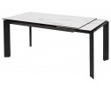 Стол CREMONA 160 HIGH GLOSS STATUARIO Белый мрамор глянцевый, керамика/ черный каркас 