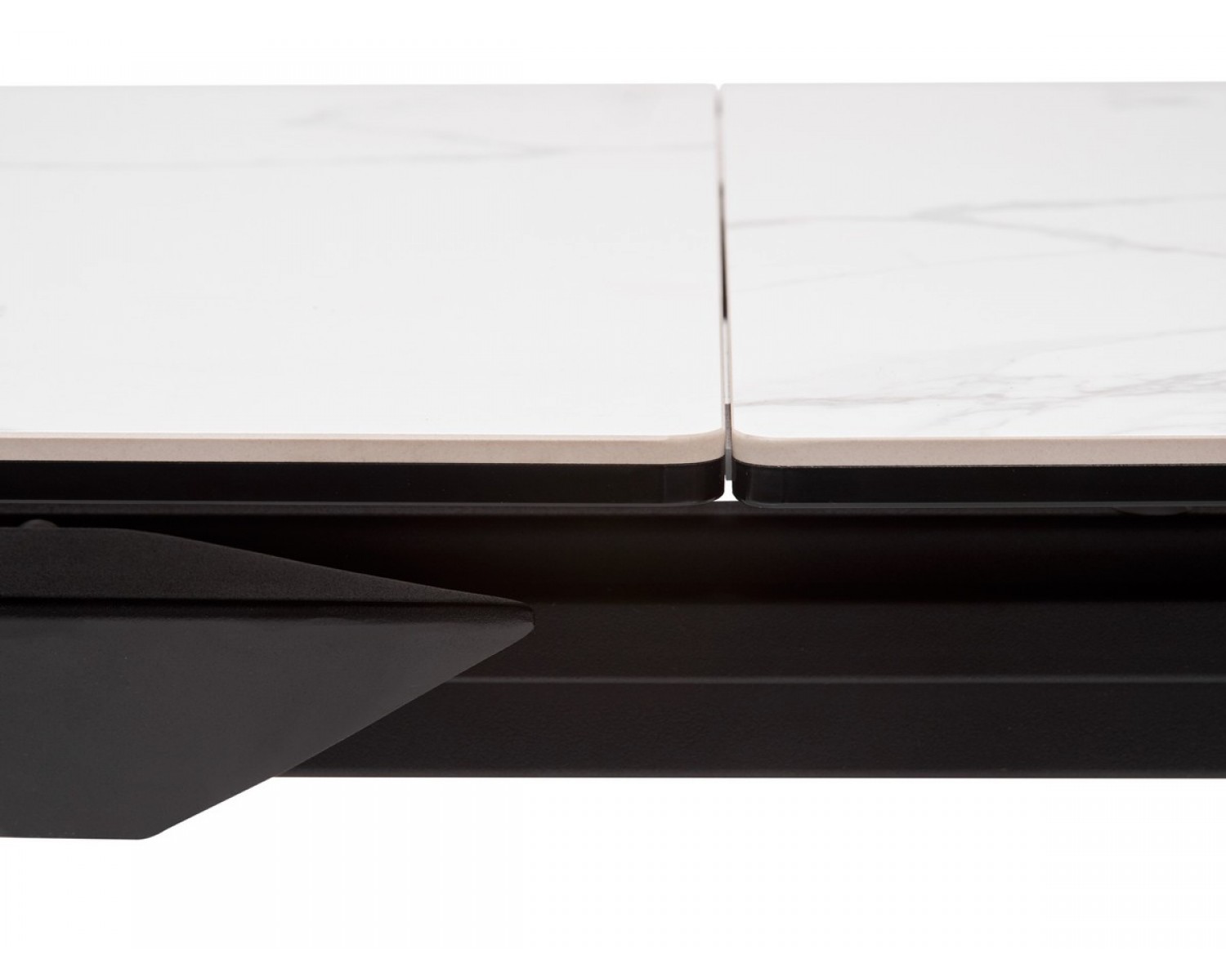 Стол CREMONA 160 HIGH GLOSS STATUARIO Белый мрамор глянцевый, керамика/ черный каркас