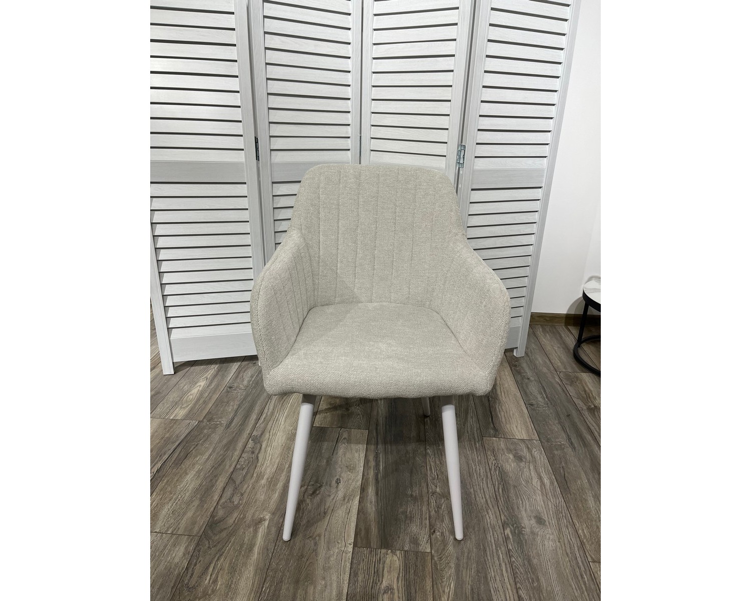 Стул BRANDY WZ2042-18 белая галька, фактурный велюр/ белый каркас