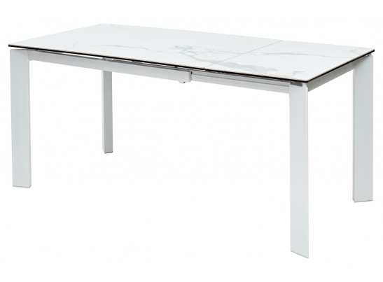 Стол КОРНЕР (CORNER) 120 цвет БЕЛЫЙ МРАМОР (HIGH GLOSS STATUARIO) керамика, стекло/ БЕЛЫЙ, ®DISAUR