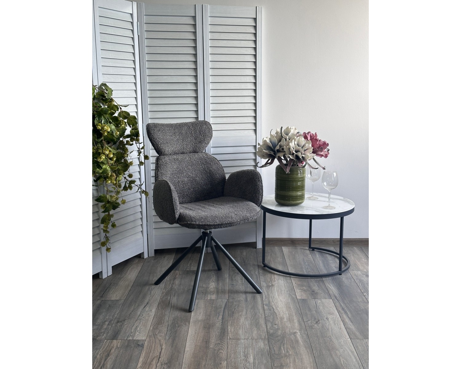 Стул VARDY 360 град.поворот. Темно-серый букле XD841-16 / Серый, ®DISAUR