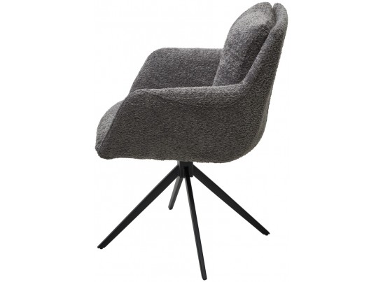 Стул MEADOW 360 град. поворот. Темно-серый XD841-16, букле / черный каркас, ®DISAUR