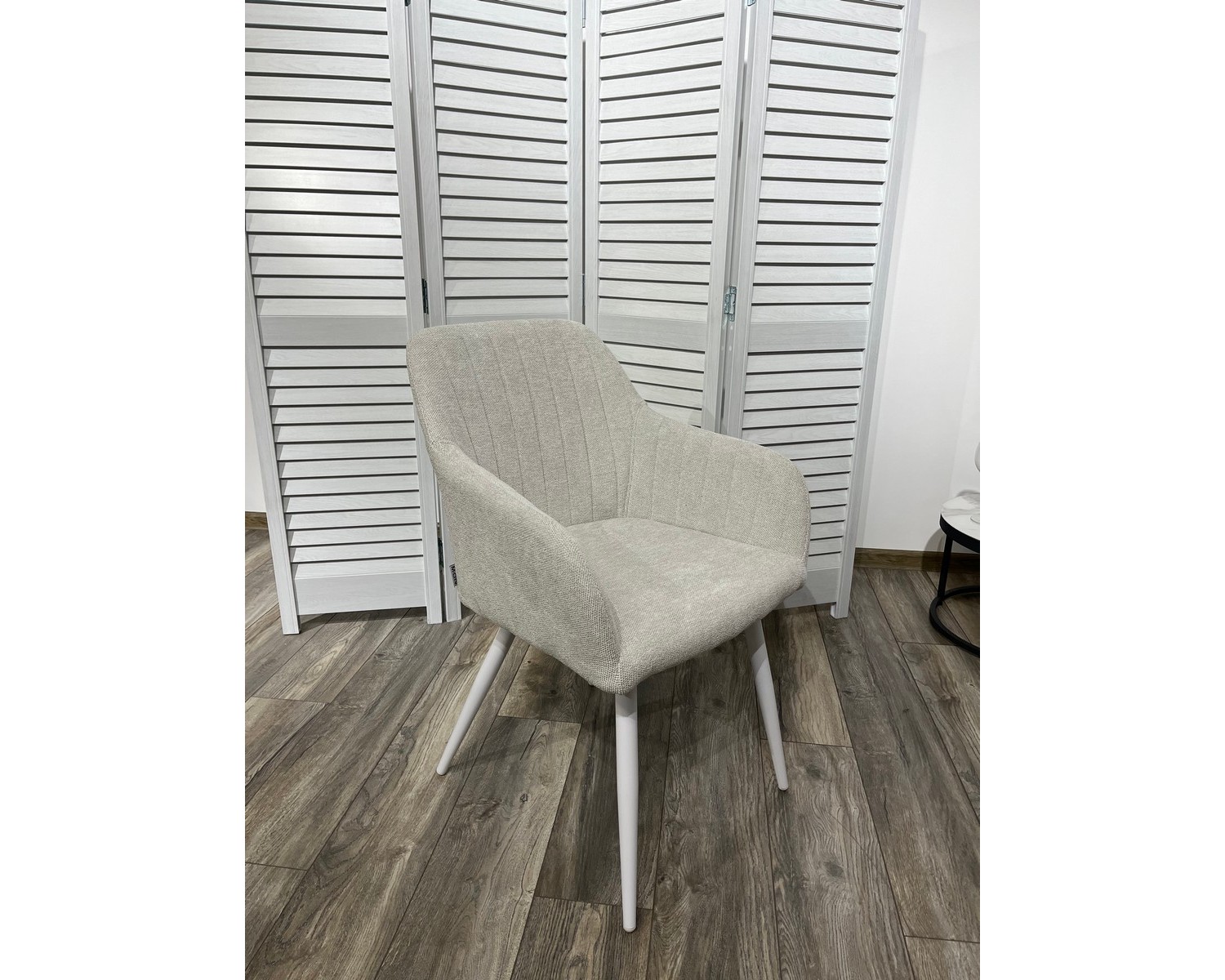 Стул BRANDY WZ2042-18 белая галька, фактурный велюр/ белый каркас