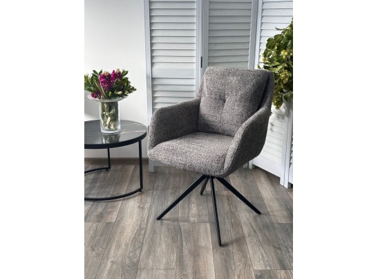 Стул MEADOW 360 град. поворот. Темно-серый XD841-16, букле / черный каркас, ®DISAUR