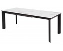 Стол CREMONA 160 HIGH GLOSS STATUARIO Белый мрамор глянцевый, керамика/ черный каркас 