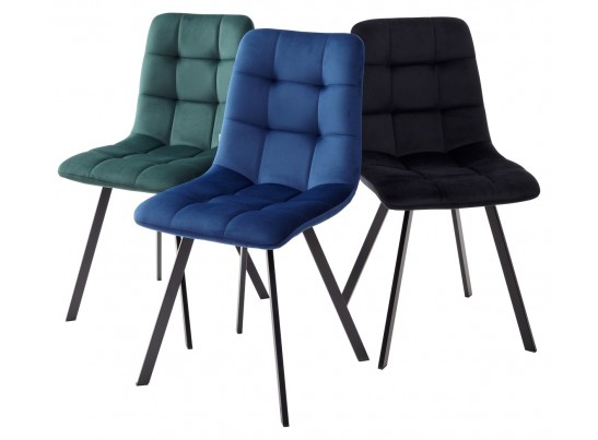 Стул CHILLI SQUARE BLUVEL-78 GREEN, велюр / черный каркас 