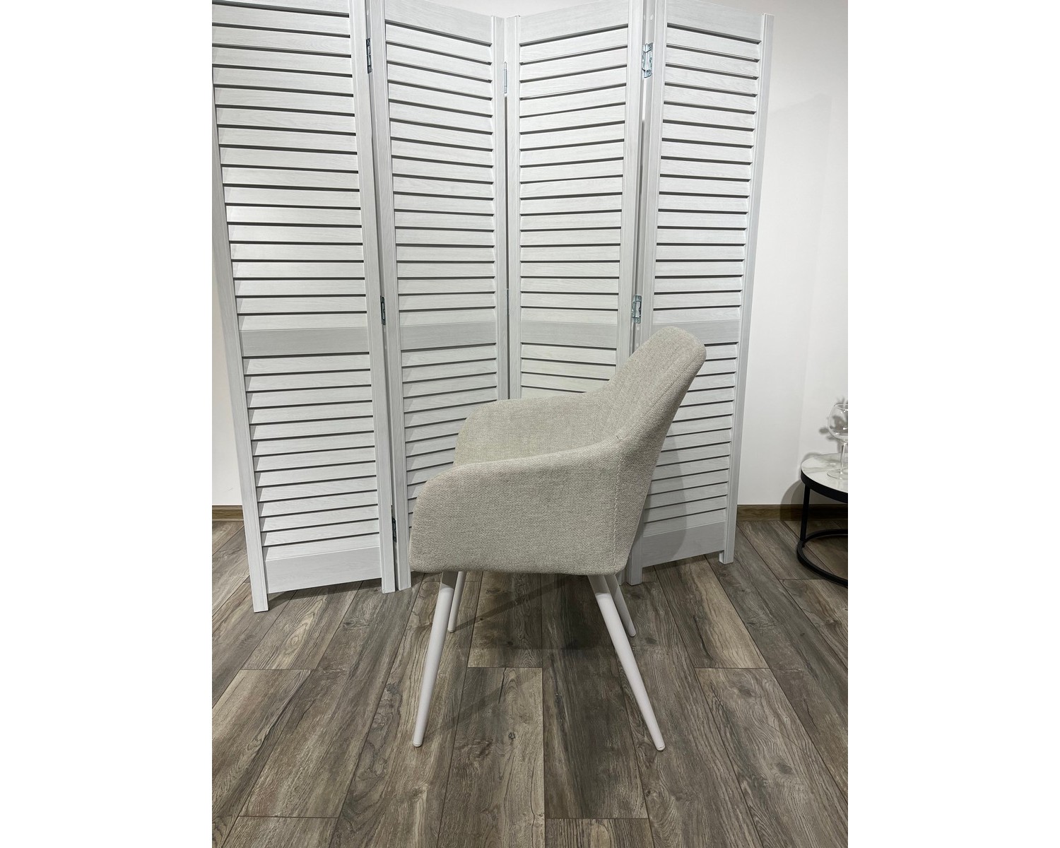 Стул BRANDY WZ2042-18 белая галька, фактурный велюр/ белый каркас
