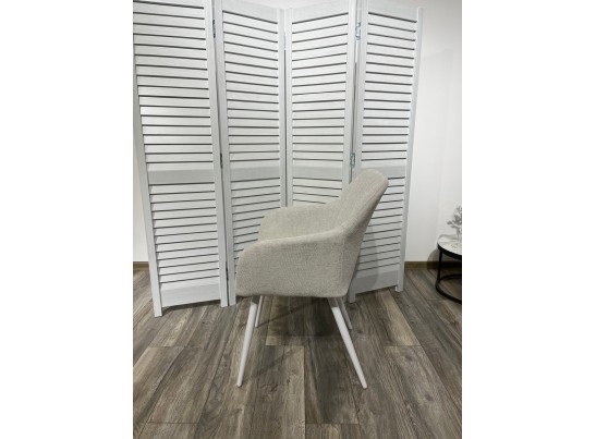 Стул BRANDY WZ2042-18 белая галька, фактурный велюр/ белый каркас 