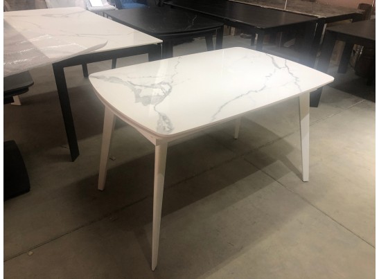 Стол ELIOT 120 GLOSS STATUARIO WHITE SOLID CERAMIC / WHITE, ®DISAUR