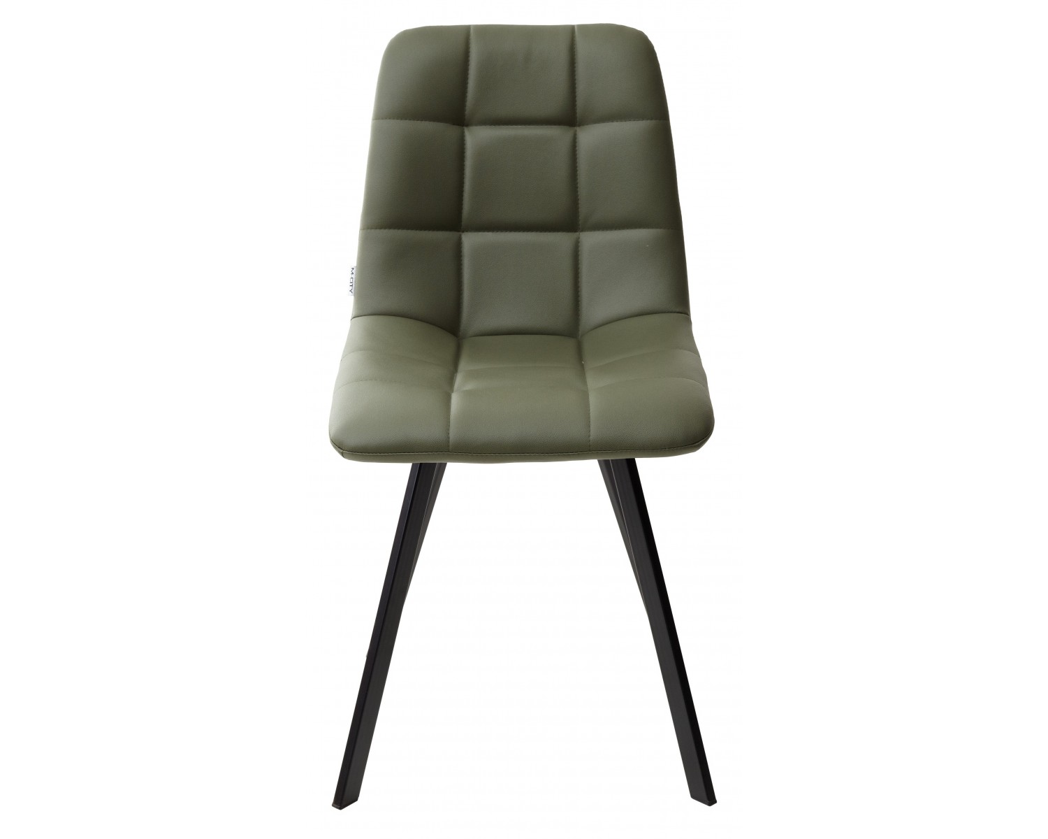 Стул CHILLI SQUARE HK017-22 серо-эвкалиптовый, PU / черный каркас