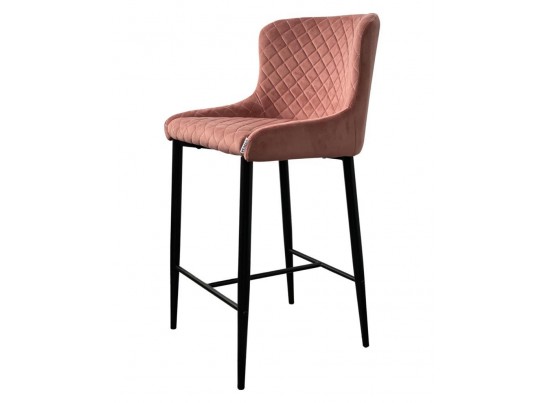 Полубарный стул ARTEMIS BLUVEL-52 PINK (H=65cm), велюр 