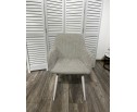 Стул BRANDY WZ2042-19 галечный серый фактурный велюр/ белый каркас 