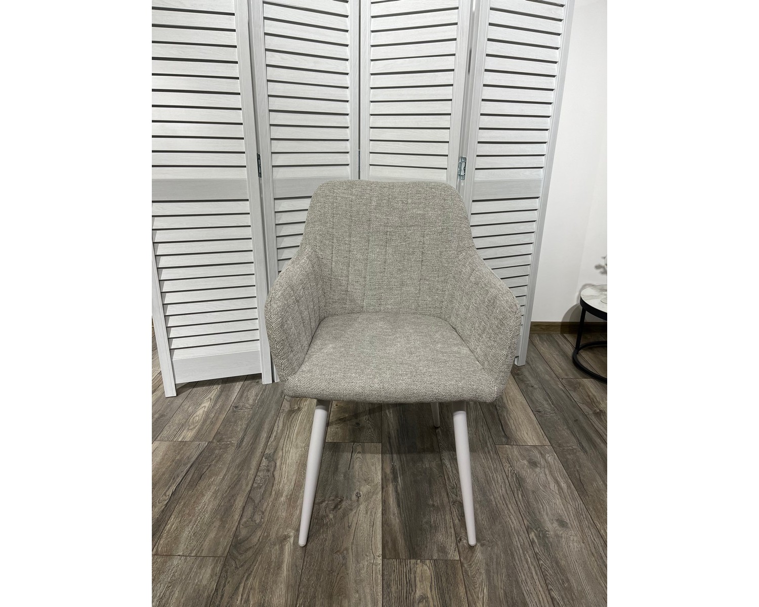 Стул BRANDY WZ2042-19 галечный серый фактурный велюр/ белый каркас