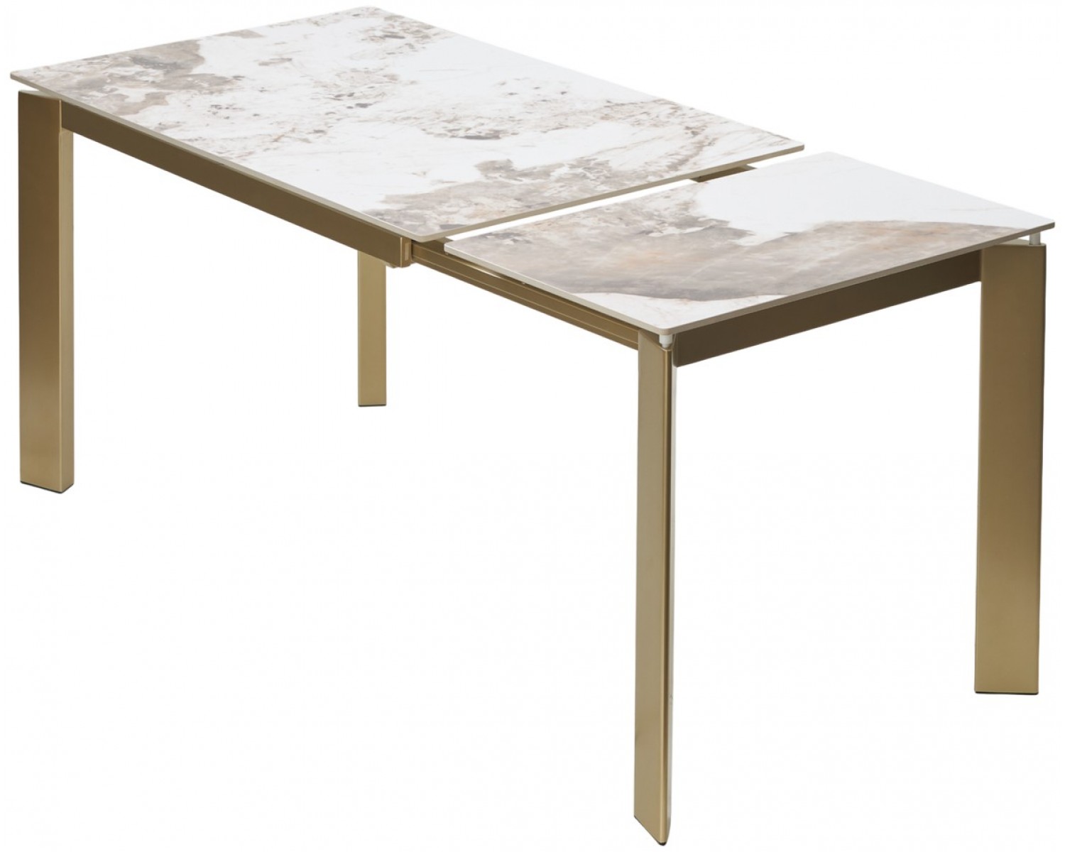 Стол CORNER 120 GLOSS LUXURY PANDORA SOLID CERAMIC / шампань, ®DISAUR