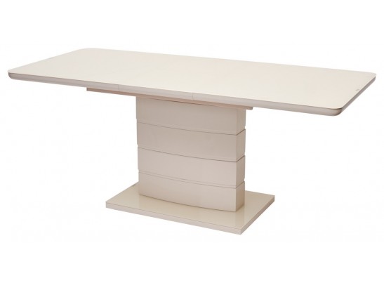 Стол ALTA 140 BEIGE / супер бежевое глянцевое стекло 