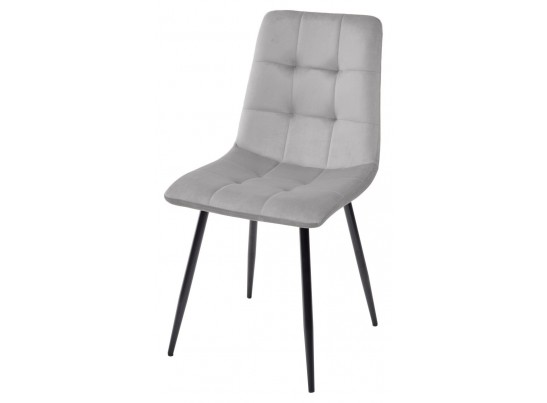Стул BARI UF910-02 LIGHT GREY, велюр / черный каркас 