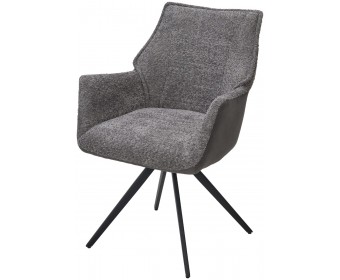 Стул BREVIS 180 град. поворот. XD841-16 Серый, букле/ GINO-457 Серый, ткань/ Черный, ®DISAUR