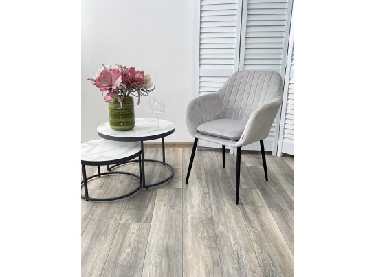 Стул ALABAMA BLUVEL-03 LIGHT GREY, велюр / черный каркас 