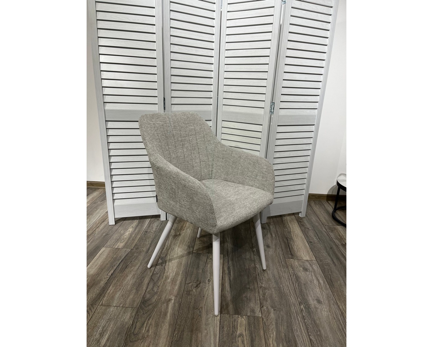 Стул BRANDY WZ2042-19 галечный серый фактурный велюр/ белый каркас