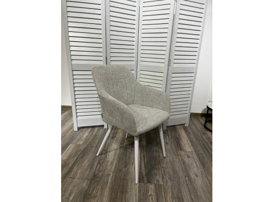 Стул BRANDY WZ2042-19 галечный серый фактурный велюр/ белый каркас 
