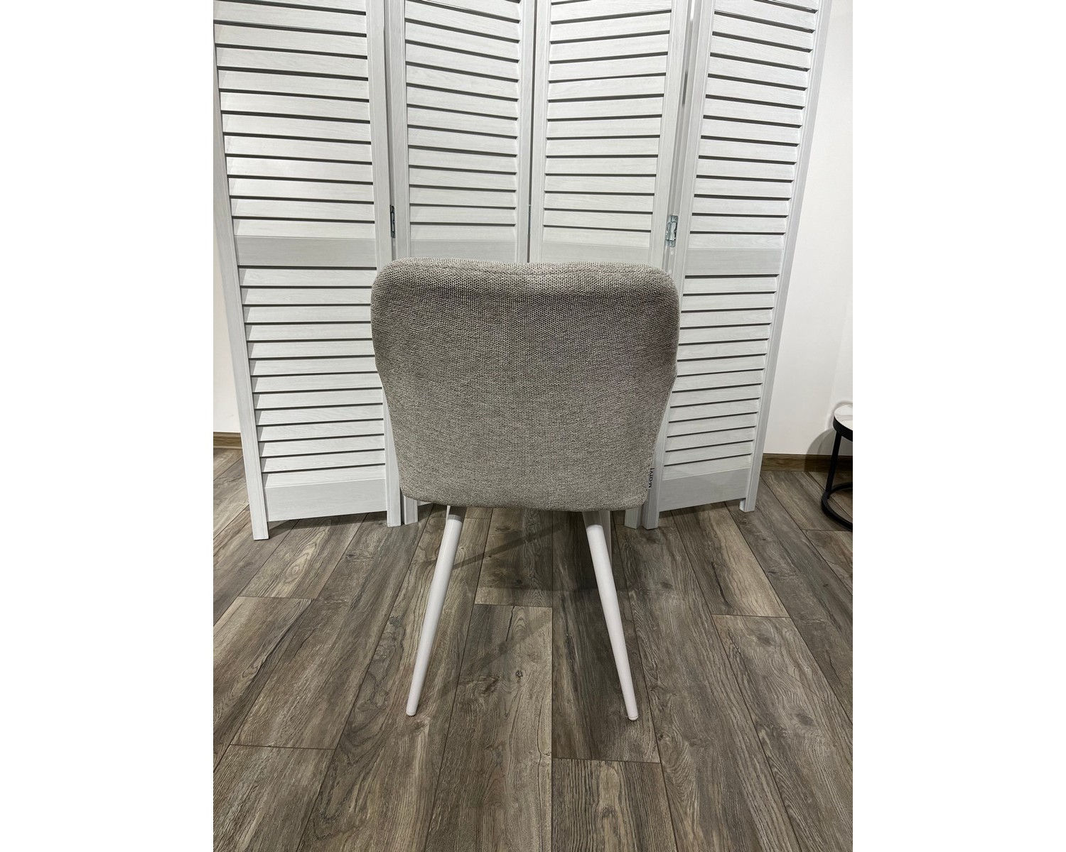 Стул BRANDY WZ2042-19 галечный серый фактурный велюр/ белый каркас