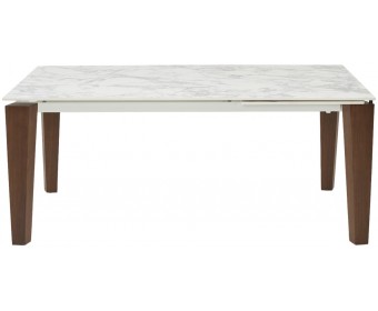Стол ЭЗМИР (ESMIR) 160 цвет АРАБЕСКАТО (MATTE ARABESCATO SOLID CERAMIC) / ОРЕХ, ®DISAUR
