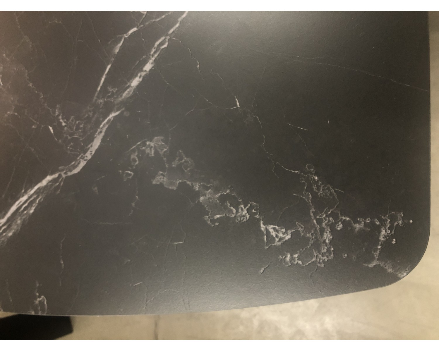 Стол ELIOT 120 MATT BLACK MARBLE SINTERED STONE/ BLACK