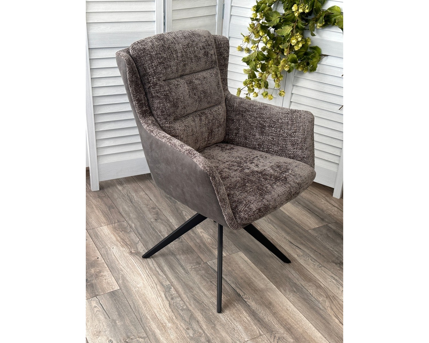 Стул GARLAND 360 град. поворот. HAGA-16 Серый, ткань/ GINO-457 Серый, ткань/ Черный, ®DISAUR