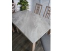 Стол TME-6931 MBH белый мрамор SWEDEN / MILKY WHITE