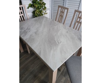 Стол TME-6931 MBH белый мрамор SWEDEN / MILKY WHITE