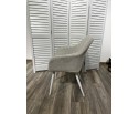 Стул BRANDY WZ2042-19 галечный серый фактурный велюр/ белый каркас 