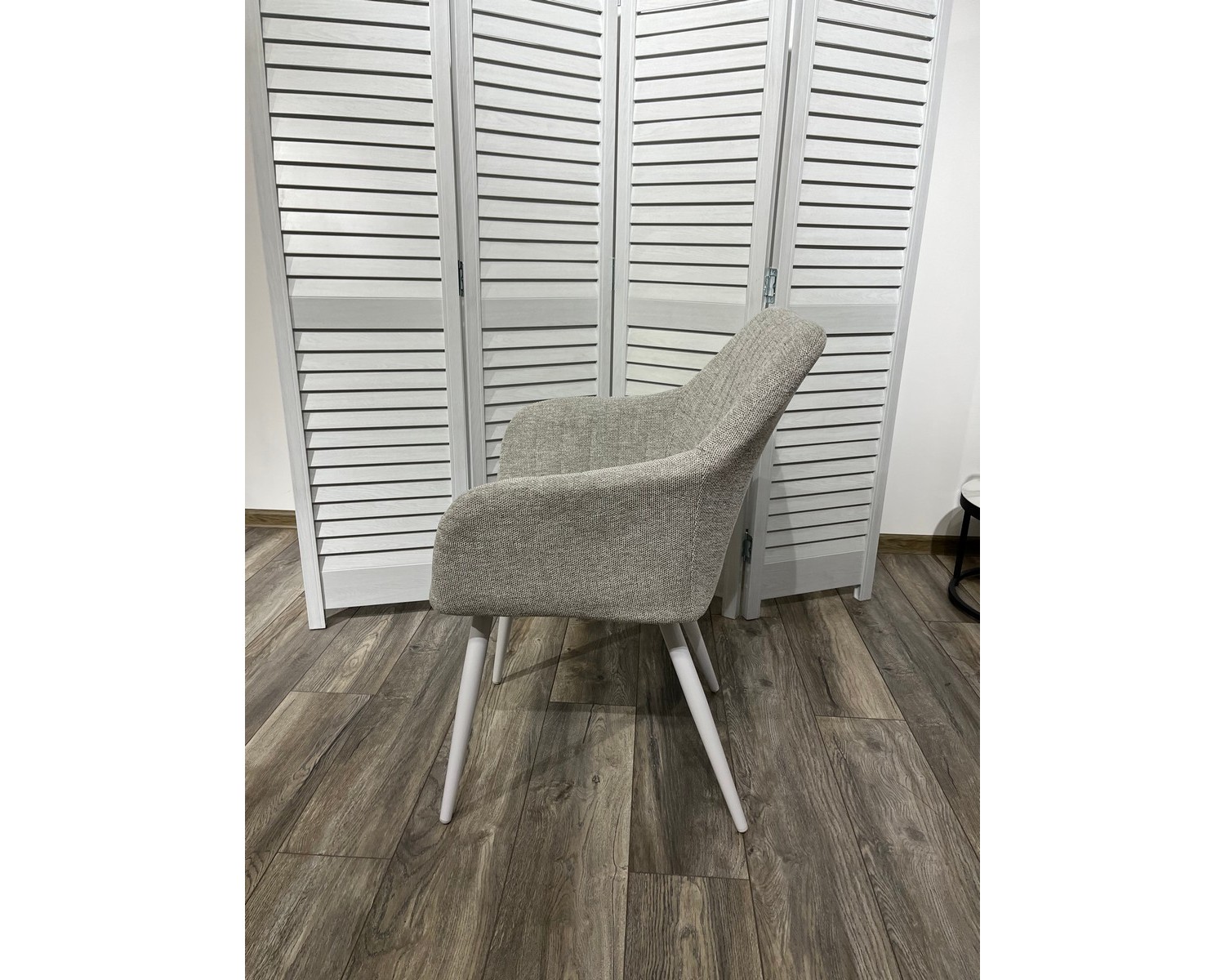 Стул BRANDY WZ2042-19 галечный серый фактурный велюр/ белый каркас