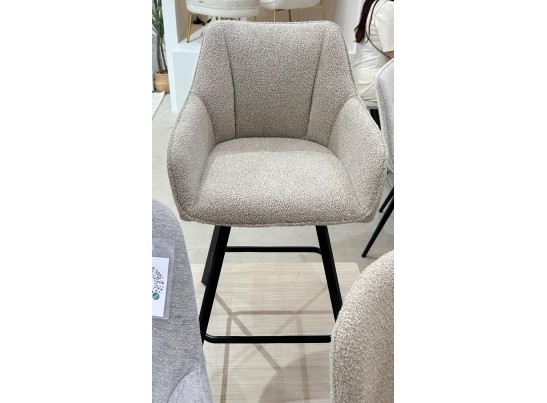 Полубарный стул ERYK 180 град. поворот. 3018-10 бежевый, шенилл / черный каркас (H=67), ®DISAUR