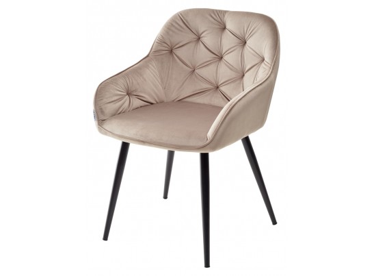 Стул BREEZE BLUVEL-40 BEIGE, велюр / черный каркас, 