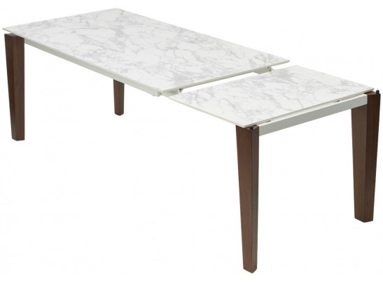 Стол ESMIR 160 MATTE ARABESCATO SOLID CERAMIC/ орех, ®DISAUR