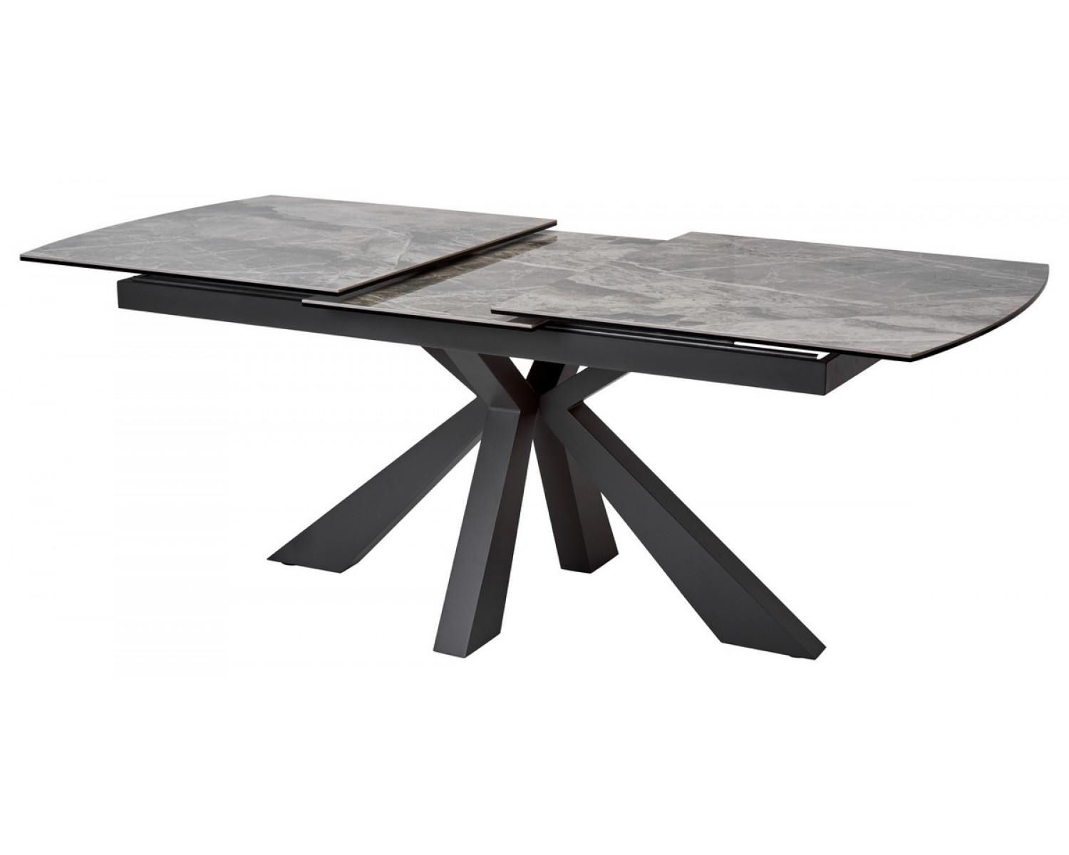 Стол ROVIGO 170 ITALIAN DARK GREY Серый мрамор глянцевый, керамика/ GREY1 каркас