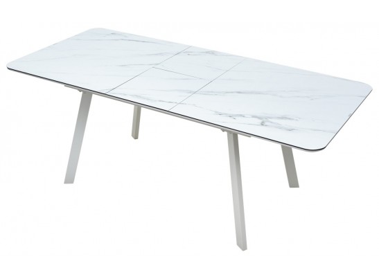 Стол ARUBA 140 GREY-WHITE/ WHITE глазурованное стекло 