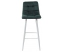 Барный стул LECCO UF910-14 DARK GREEN, велюр/белый каркас, 4 шт./2 кор. 