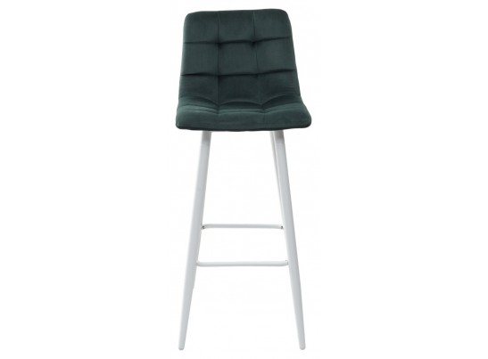 Барный стул LECCO UF910-14 DARK GREEN, велюр/белый каркас, 4 шт./2 кор. 