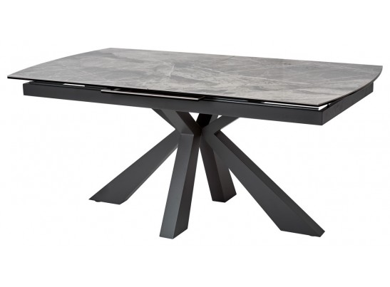 Стол ROVIGO 170 ITALIAN DARK GREY Серый мрамор глянцевый, керамика/ GREY1 каркас 