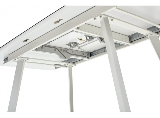 Стол ARUBA 140 GREY-WHITE/ WHITE глазурованное стекло 
